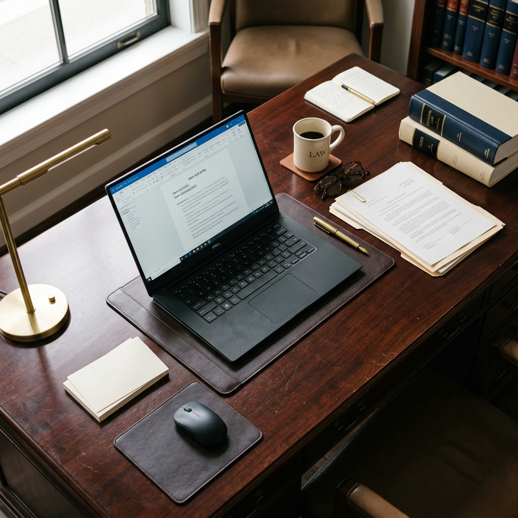Professional law office workspace